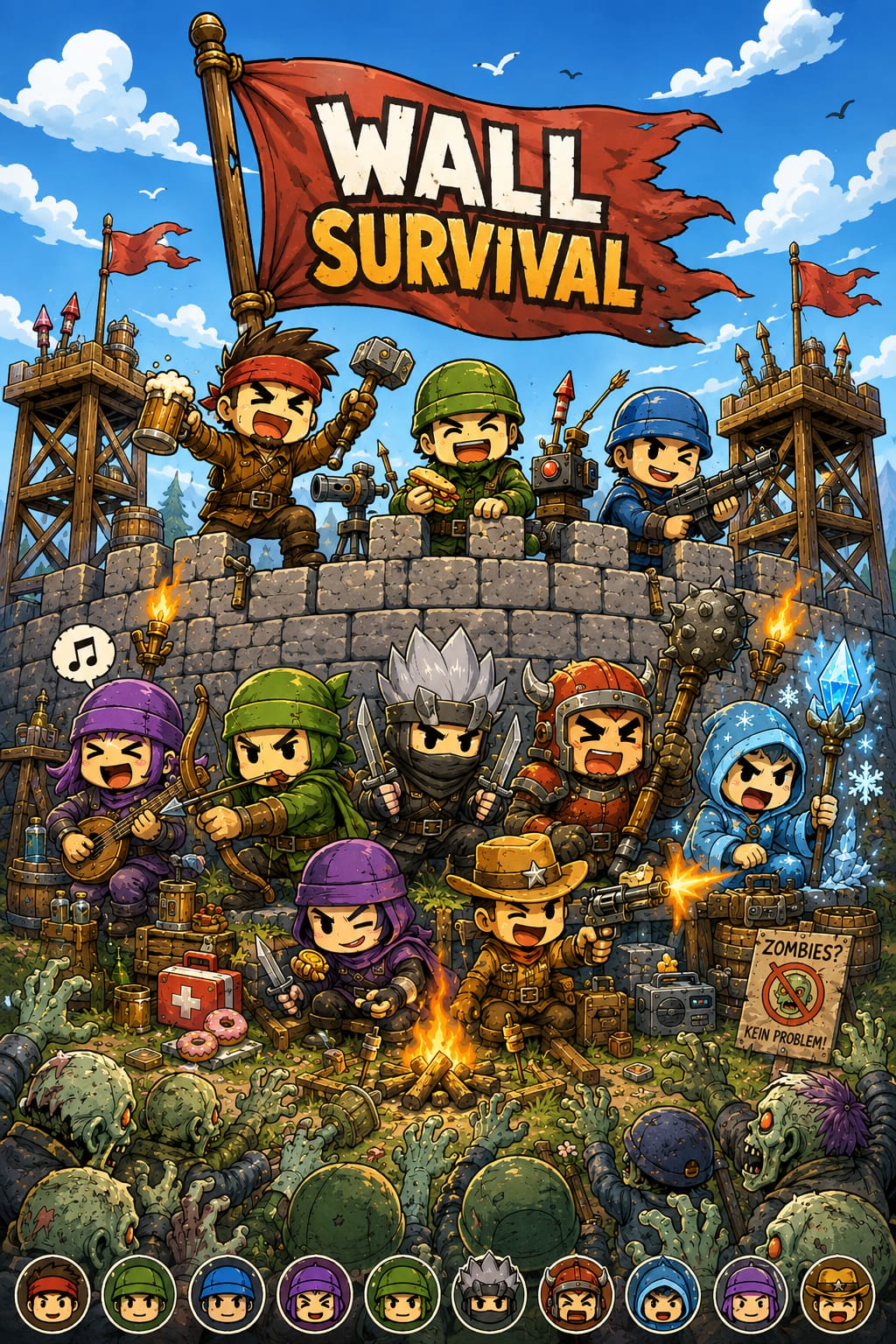 Helden-Roster von Wall Survival